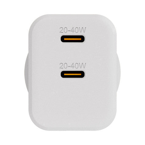 EFM ECO 40W Dual Port Wall Charger With GaN, Power Delivery and PPS - White