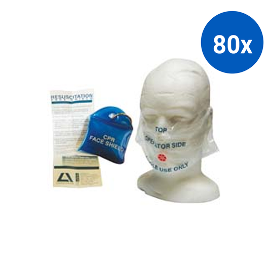 Livingstone Resus-o-mask Resuscitation CPR Face Shield With CPR Guide and Key Ring - Clear/Blue Vinyl Bag x80