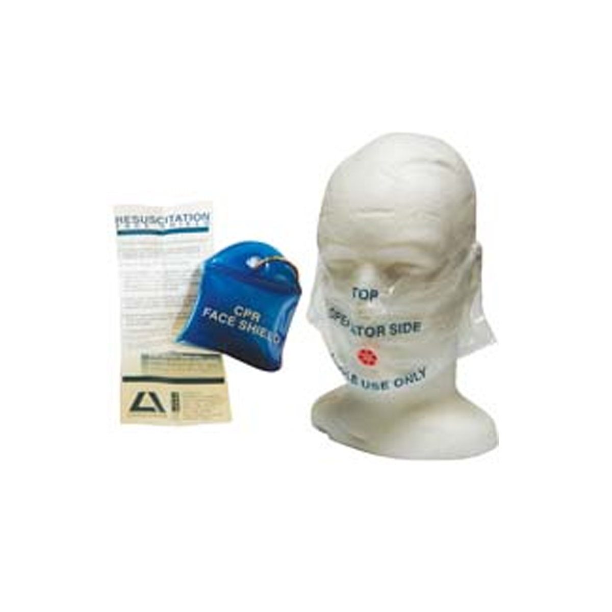 Livingstone Resus-o-mask Resuscitation CPR Face Shield With CPR Guide and Key Ring - Clear/Blue Vinyl Bag x80