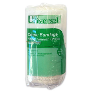 Universal Choice Crepe Bandage Heavyweight 7.5cm x 2.3m Unstretched 4.5m Stretched 12/Pack - White x15