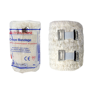 Livingstone Crepe Bandage Medium Weight 10cm x 4m Wrinkled 12/pack - White x30