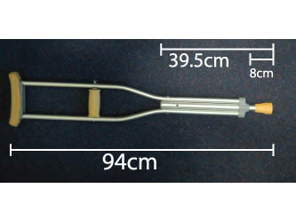Livingstone Underarm Crutches Aluminium Youth Adjustable 94-114cm 2/Pack - Silver x15