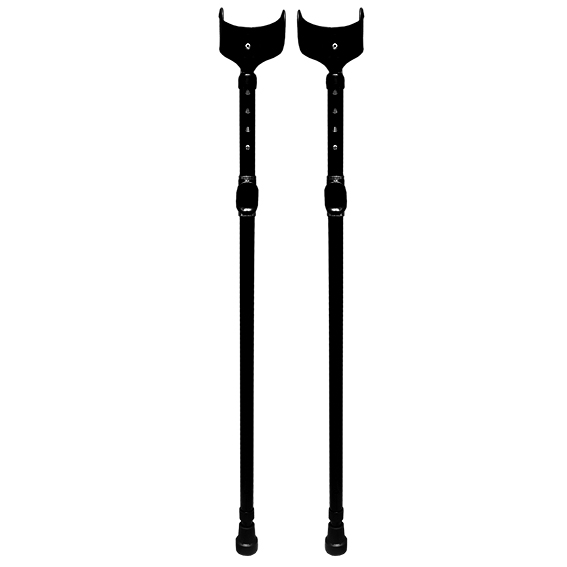 Livingstone Elbow Crutches Aluminium Adjustable Extra Large 125 - 134.5cm 2/Pack - Black x10