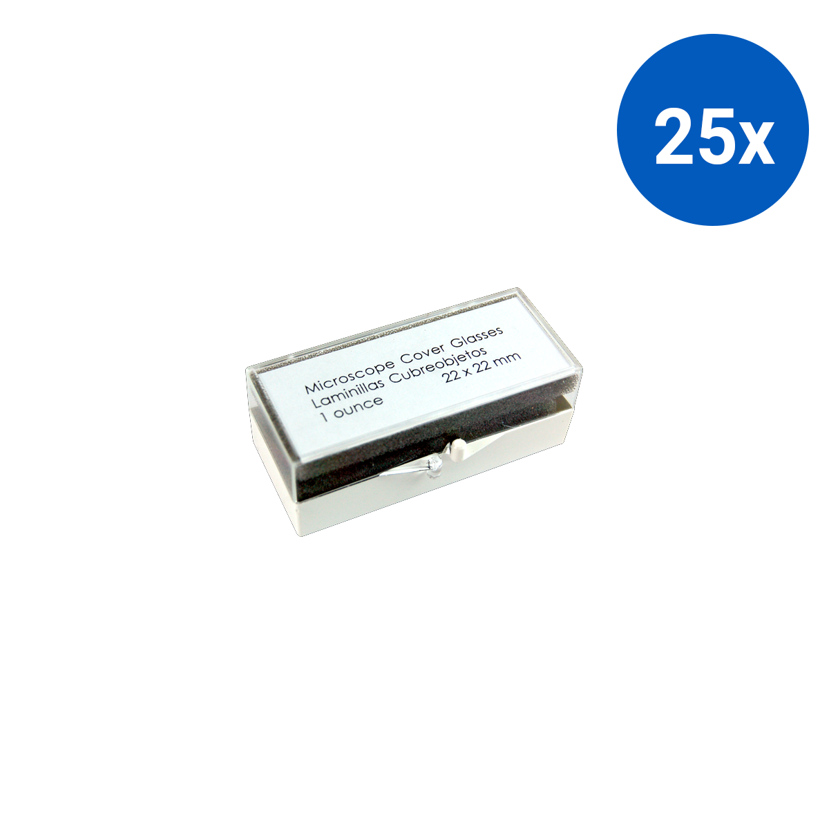 Marienfield Microscope Cover Slip 22 x 22mm No. 2 Thickness Borosilicate 3.3 Glass 111/Pack Germany - Clear x25
