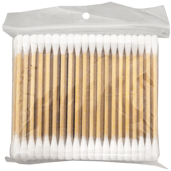 Livingstone Cotton Tip Applicator Double Tipped Biodegradable Wooden Stem 7.5cm 100/Pack - Brown x410