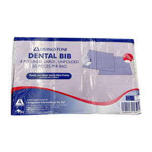 Livingstone Dental Bib or Head Pad 4-ply Lined 31 x 50cm Large Size 500/Carton - Lavender x10
