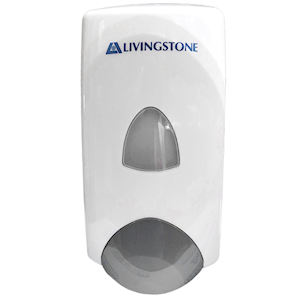 Livingstone Liquid Soap Dispenser 1 Litre 13.7 x10 x24cm ABS Recyclable Plastic - White x20