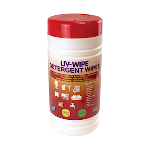 Liv-Wipe Detergent Wipes 20 x 30cm Nonwoven Alcohol Free 100 Wipes/Tub, 8 Tubs/Carton x10