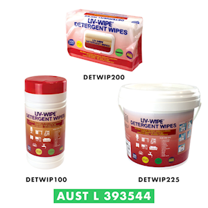 Liv-Wipe Detergent Wipes 22 x 28cm Nonwoven Alcohol Free 200 in Soft Pack 6 Packs /Carton x5