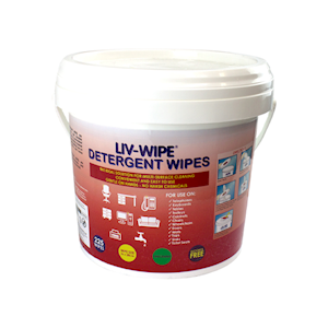Liv-Wipe Detergent Wipes 26 x 28cm Large Nonwoven Alcohol Free 225 Wipes/Tub x20