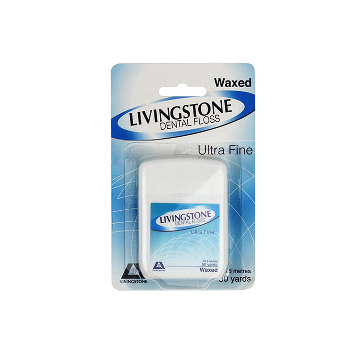 Livingstone Dental Floss Waxed 50 Yards/Blister Pack - White x130