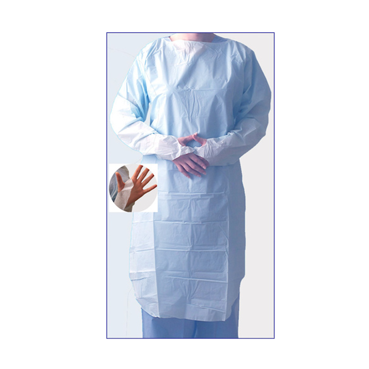 Liv Impervious Film Isolation Gown AAMI Level 3 22 gms One Size 1/Pack - Blue x280