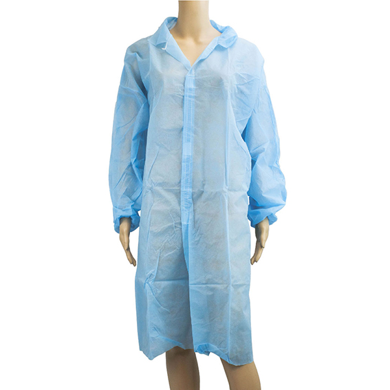 Liv Isolation Gown Dust Coat Fastener Button w/o Pocket Free Size 100/Ctn - Blue x5