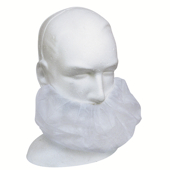 Livingstone Disposable Beard Cover Single Elastic Head Band Latex Free 14gsm HACCP 100/Box - White x20