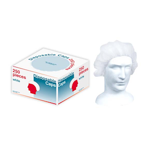 Livingstone Disposable Bouffant Hairnet Cap Double Elastic Nonwoven Latex Free 250 /Inner Dispenser - White x20