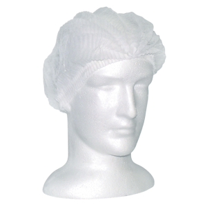Livingstone Disposable Crimped Hairnet Cap 21 Inches Double Elastic HACCP 1000 Pieces/Carton - White x10