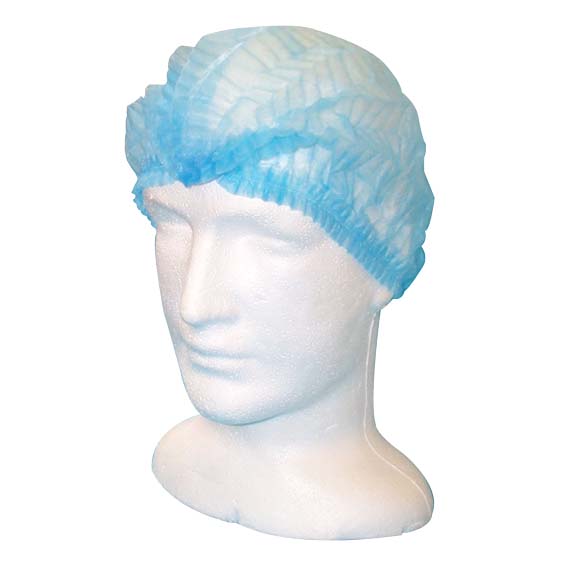 Livingstone Disposable Crimped Hairnet Cap 21 Inches 1000 Pcs/Carton - Blue x10
