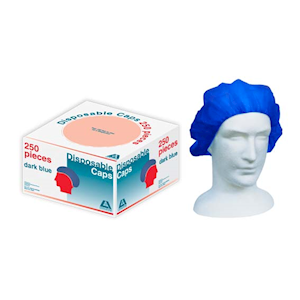 Livingstone Disposable Bouffant Hairnet Cap Nonwoven Latex Free 21 inches 250/Inner Dispenser - Dark Blue x20