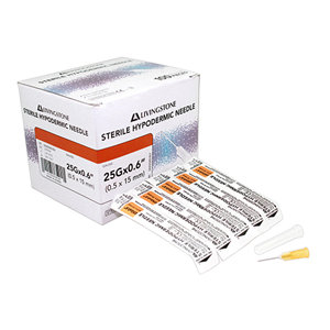 Livingstone Hypodermic Needles 25G 100 Pieces/Box - Silver