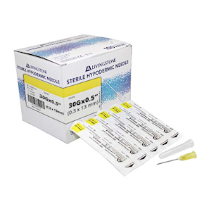 Livingstone Hypodermic Needles 30G 0.3mm x 13mm 100 Pieces/Box - Clear x100