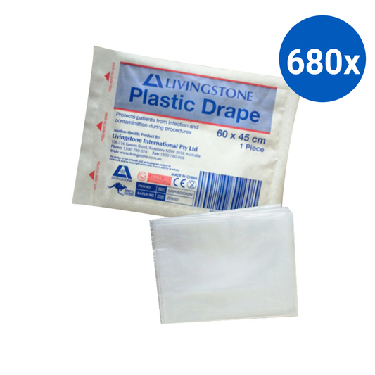 Livingstone Recyclable Plastic Drape Sheet Sterile 60 x 45 cm - White x680