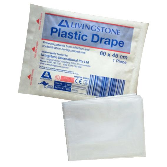 Livingstone Recyclable Plastic Drape Sheet Sterile 60 x 45 cm - White x680
