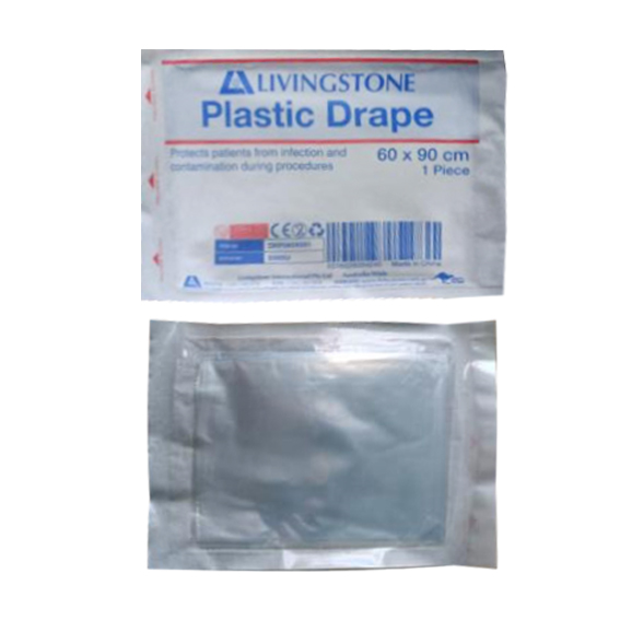 Livingstone Recyclable Plastic Drape Sheet Sterile 60 x 90cm - Clear x530