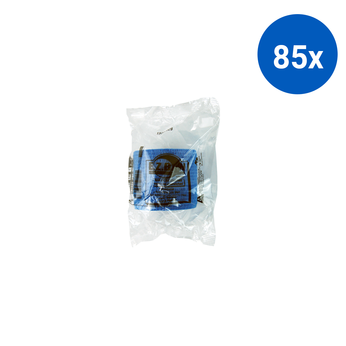 E.Z. Ban Wrap Cohesive Elastic Bandage 5cm x 2m stretch to 4.5m - Blue x85