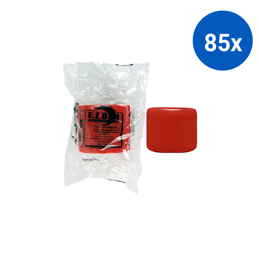 E.Z. Ban Wrap Cohesive Elastic Bandage 5cm x 2m stretch to 4.5m - Red x85