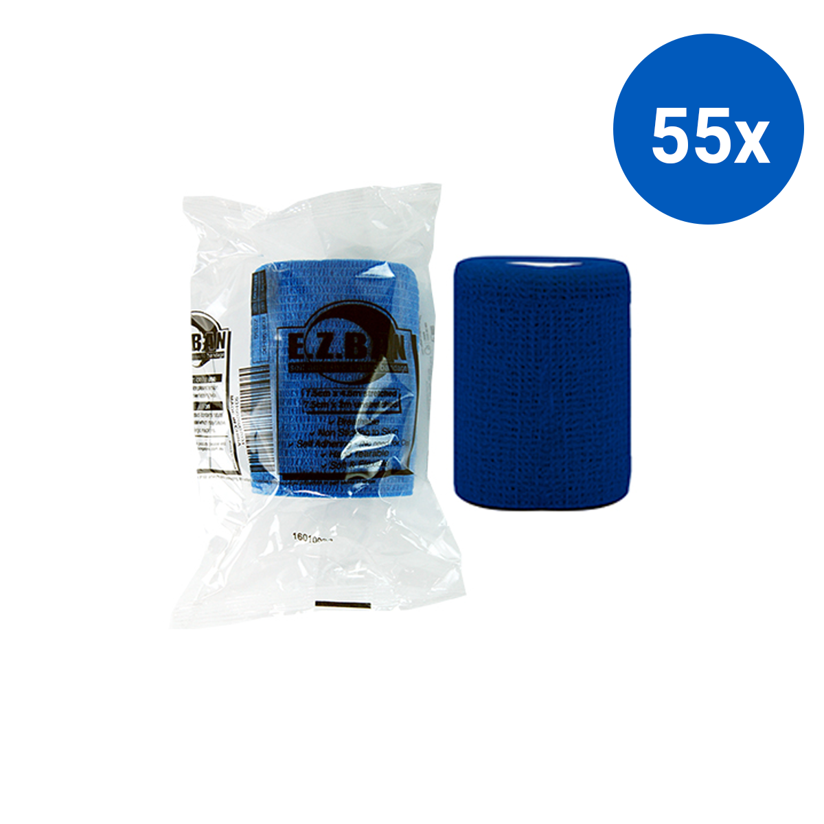 E.Z. Ban Wrap Cohesive Elastic Bandage 7.5cm x 2m stretch to 4.5m - Blue x55