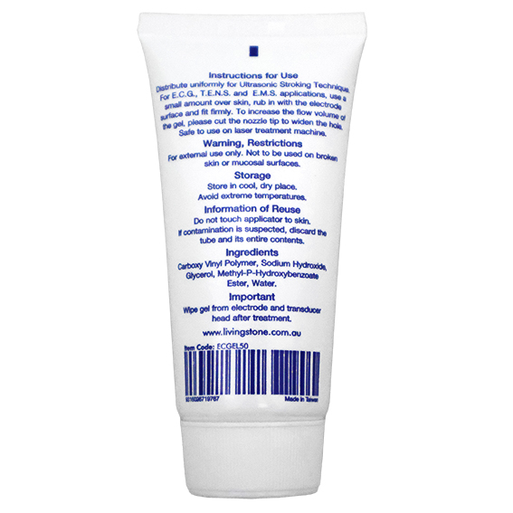 Livingstone Conductive Lubricating Gel for Ultrasound and ECG 50ml tube - Clear x165