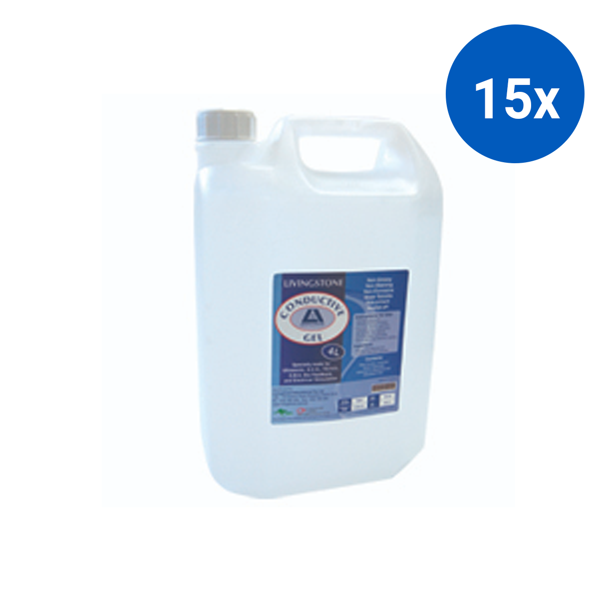 Livingstone Conductive Lubricating Gel for Ultrasound & ECG 4L w/o Tap - Clear x15