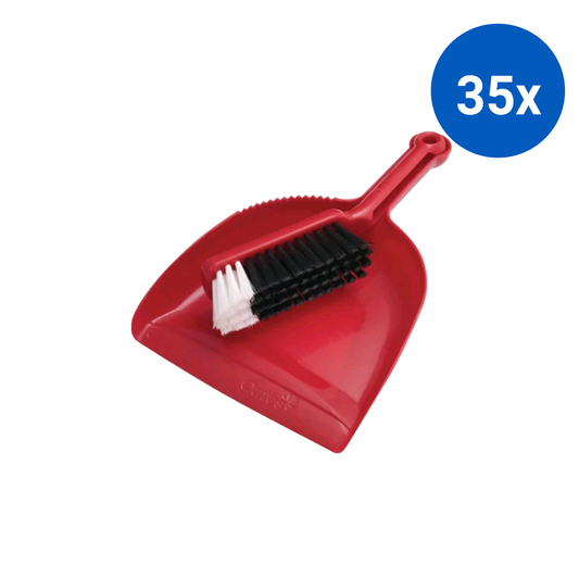 Oates Dustpan and Bannister Set Plastic - Red x35