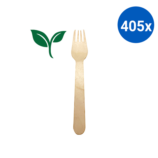LivEco Wooden Fork 160 x 26mm Biodegradable Non-Sterile 20 Pieces/Pack - Brown x405
