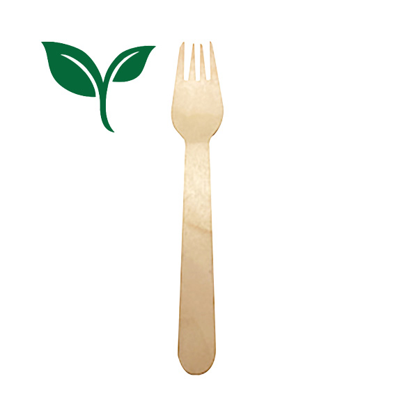 LivEco Wooden Fork 160 x 26mm Biodegradable Non-Sterile 20 Pieces/Pack - Brown x405