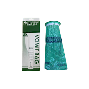 Livingstone Emesis Vomit Bag 1500mL Capacity Biodegradable in Patented Dispenser 50 Pieces/Box - Green x 15