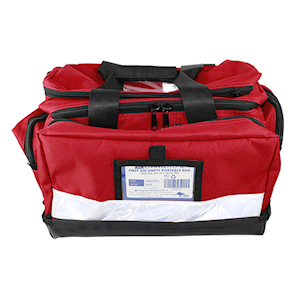 Livingstone First Aid Bag Empty Multi Compartment Heavy Duty Reflective Band High Risk 50x30x30CM - Red x5