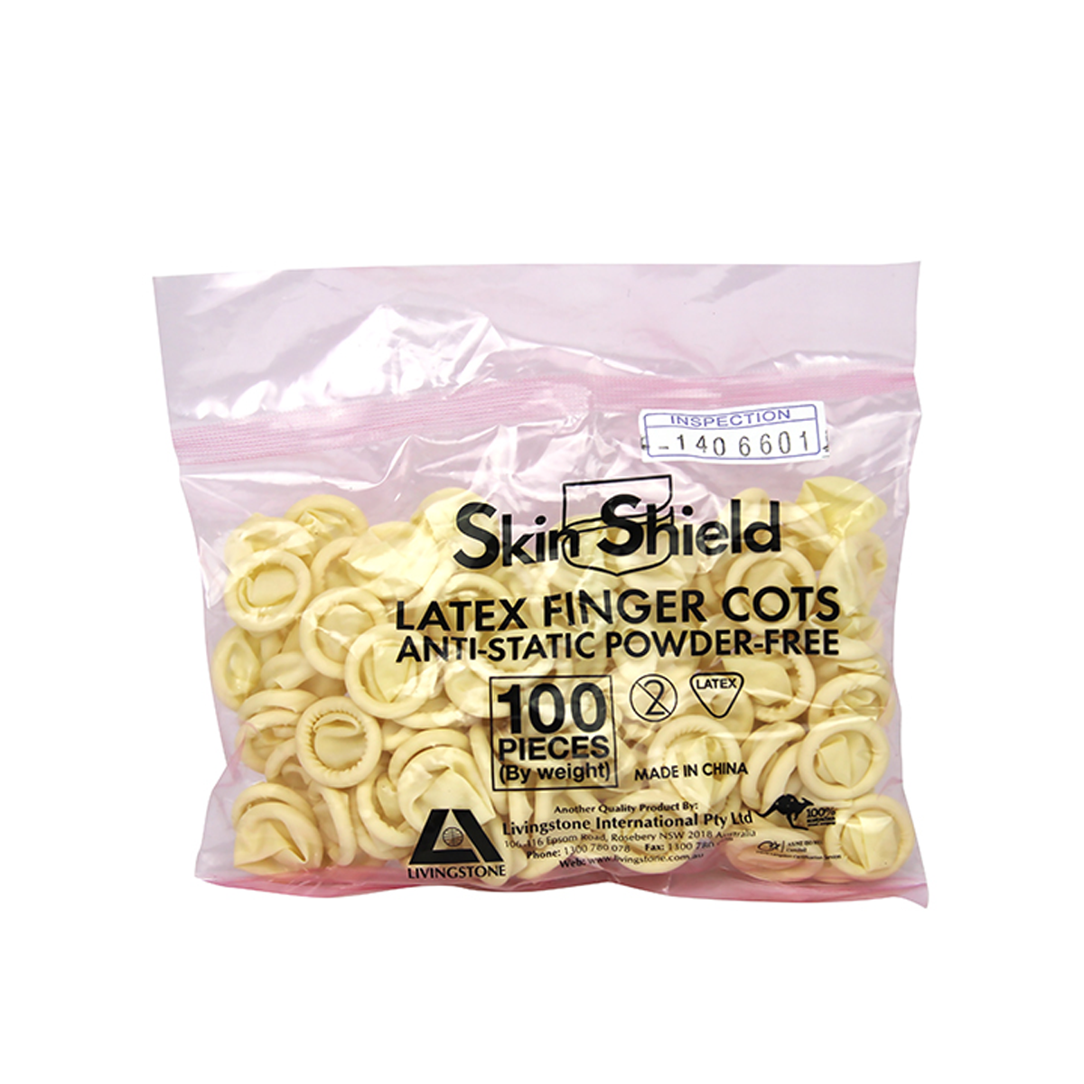 Skin Shield Latex Finger Cots Powder Free Antistatic Small 100/Bag - White x35