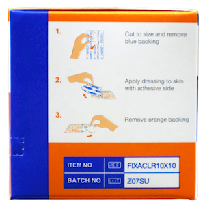 Livingstone Fix-A-Clear Transparent Adhesive Waterproof Tape Dressing 10cm x 10 Metres Low Allergy - White x10