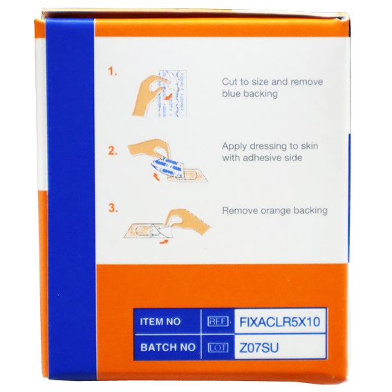 Fix-A-Clear Transparent Adhesive Waterproof Tape Dressing 5cm x 10m - Clear x10