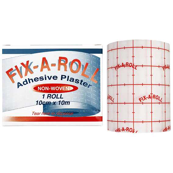 Fix-A-Roll Adhesive Dressing Fixation Retention Tape Plaster 10cm x 10m - White x15