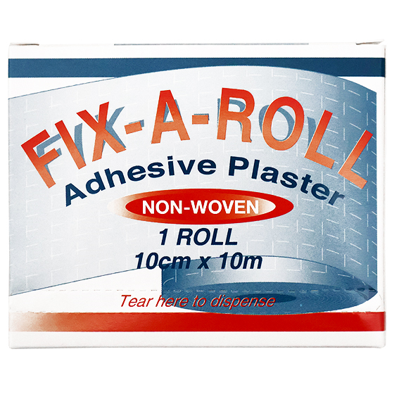 Fix-A-Roll Adhesive Dressing Fixation Retention Tape Plaster 10cm x 10m - White x15