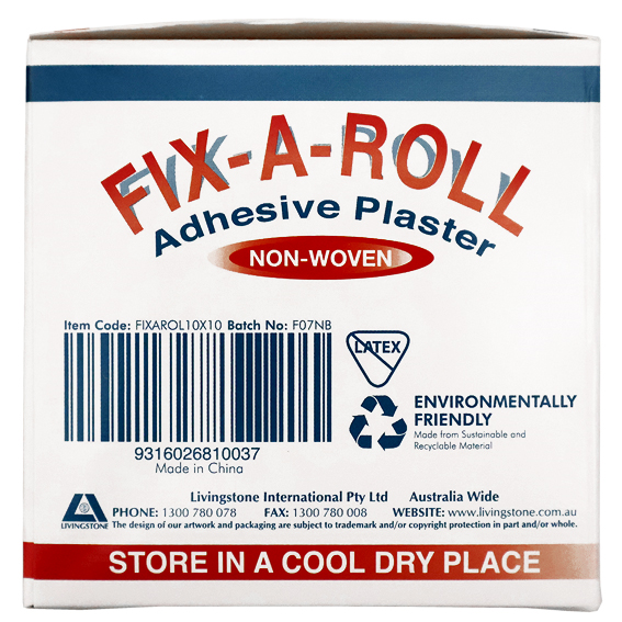Fix-A-Roll Adhesive Dressing Fixation Retention Tape Plaster 10cm x 10m - White x15