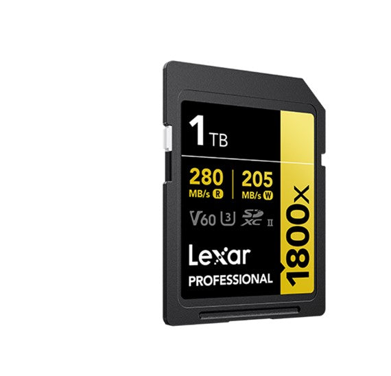 Lexar Professional 1800x SDXC UHS-II Card GOLD Series 1TB – Black