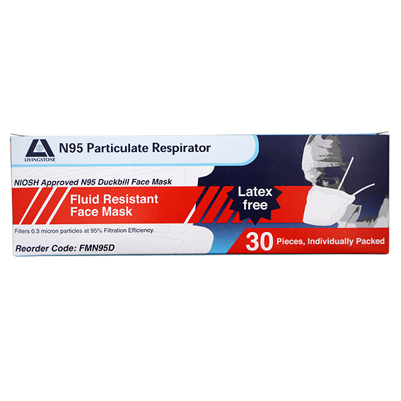 Liv Genuine N95 Face Mask Respirator Level 3 Duckbill TGA 403955 30/Box - White x10