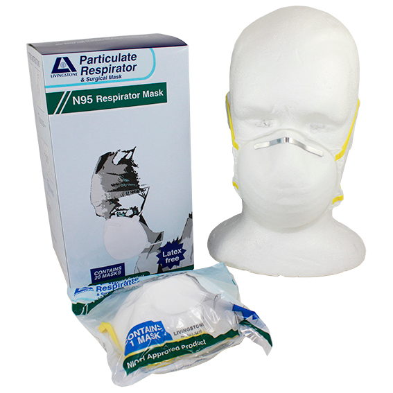 Livingstone N95 Face Mask Respirator Non-Therapeutic 20 Packs/Box - White x10