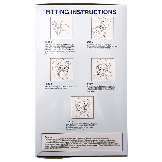 Liv Genuine N95 P2 Respirator Face Mask Valved Cupped Cone NIOSH 84A-5460 Head Band 10/Box - White x15