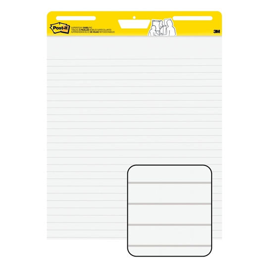 Post‑It Super Sticky Easel Pad Lined 561WLSS 635 x 770mm Box of 4