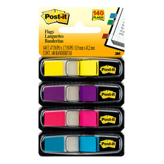 Post‑It Mini Flags Bright Colours 12 x 45mm 4‑Pack Box of 6