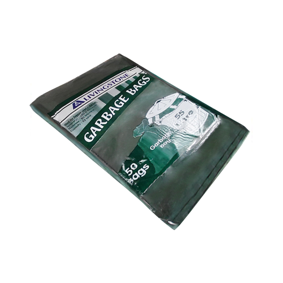 Livingstone Garbage Bag Bin Liner Recyclable 55L 65 x 91cm Heavy Duty 50/Pack - Green x20